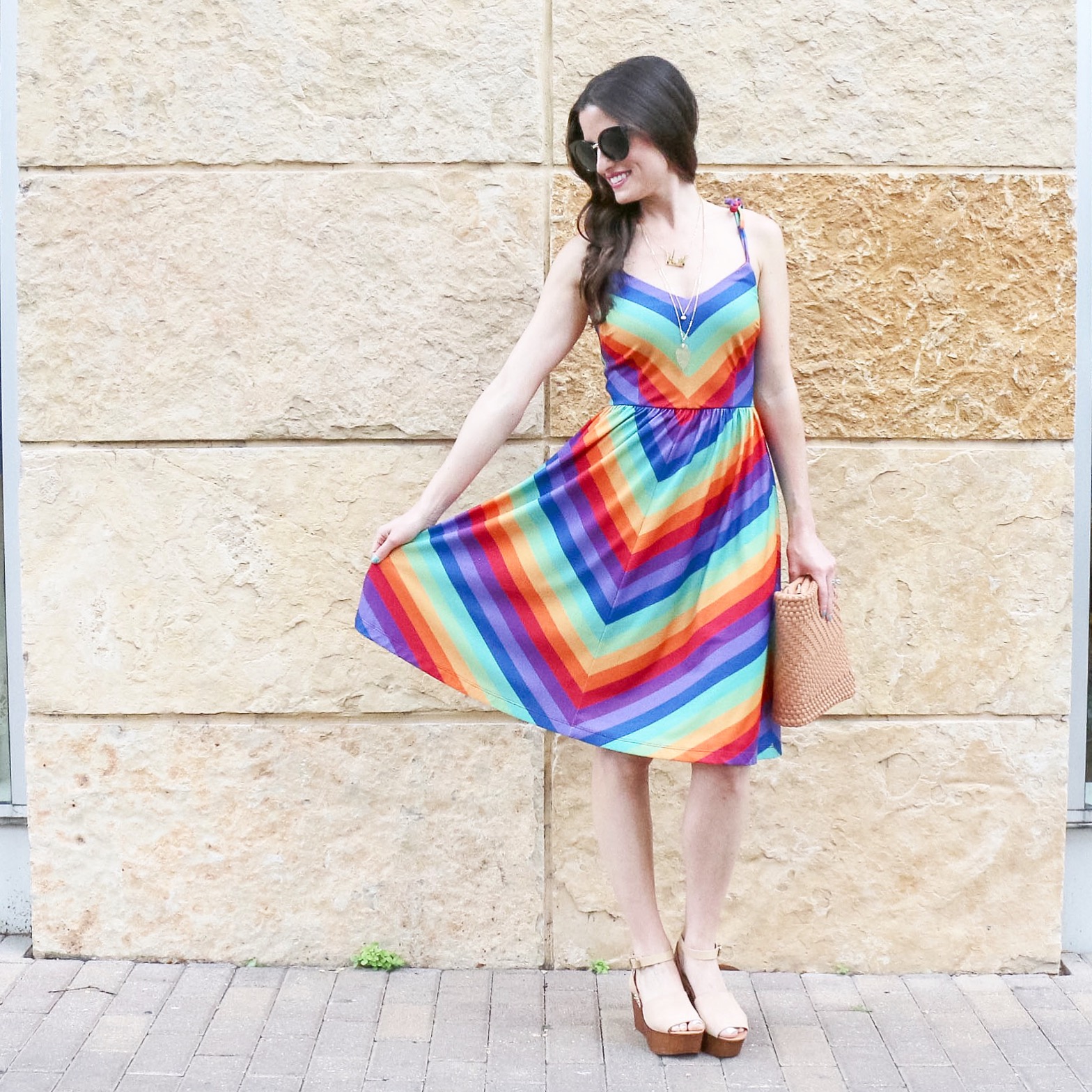 Rainbow-dress-modcloth-seychelles-platform-wedges